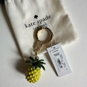 Kate spade enamel Pineapple gold locking key ring